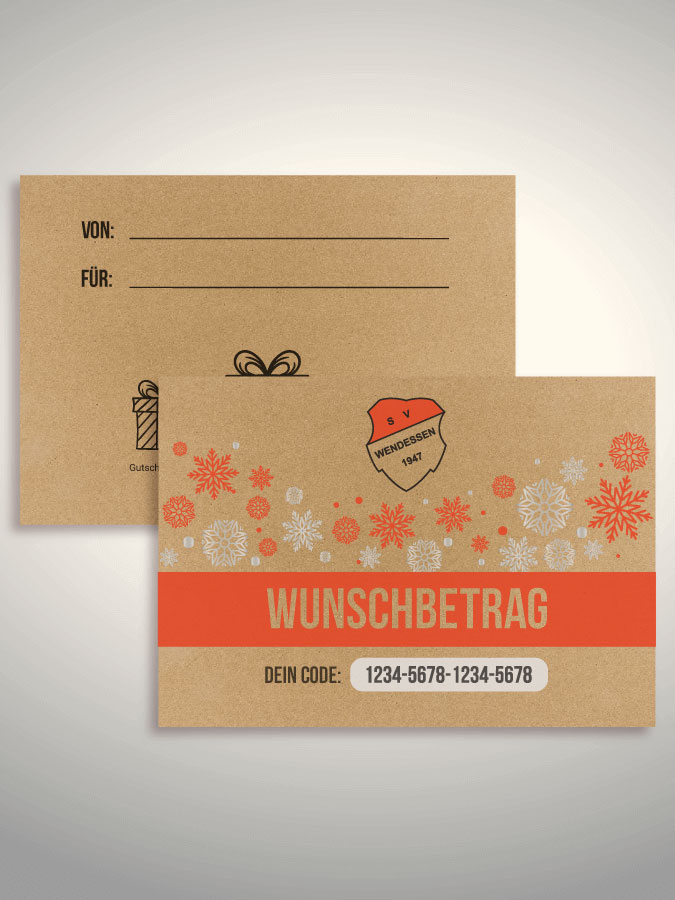 Weihnachtsgutschein per Versand (Kraftpapier)