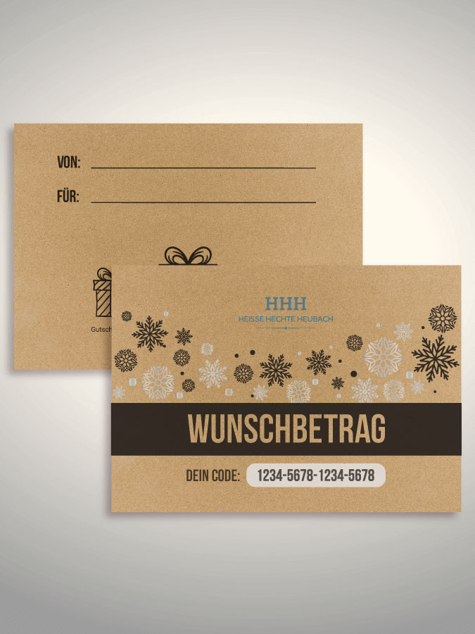 Weihnachtsgutschein per Versand (Kraftpapier)