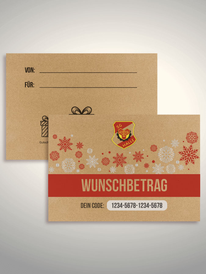 Weihnachtsgutschein per Versand (Kraftpapier)