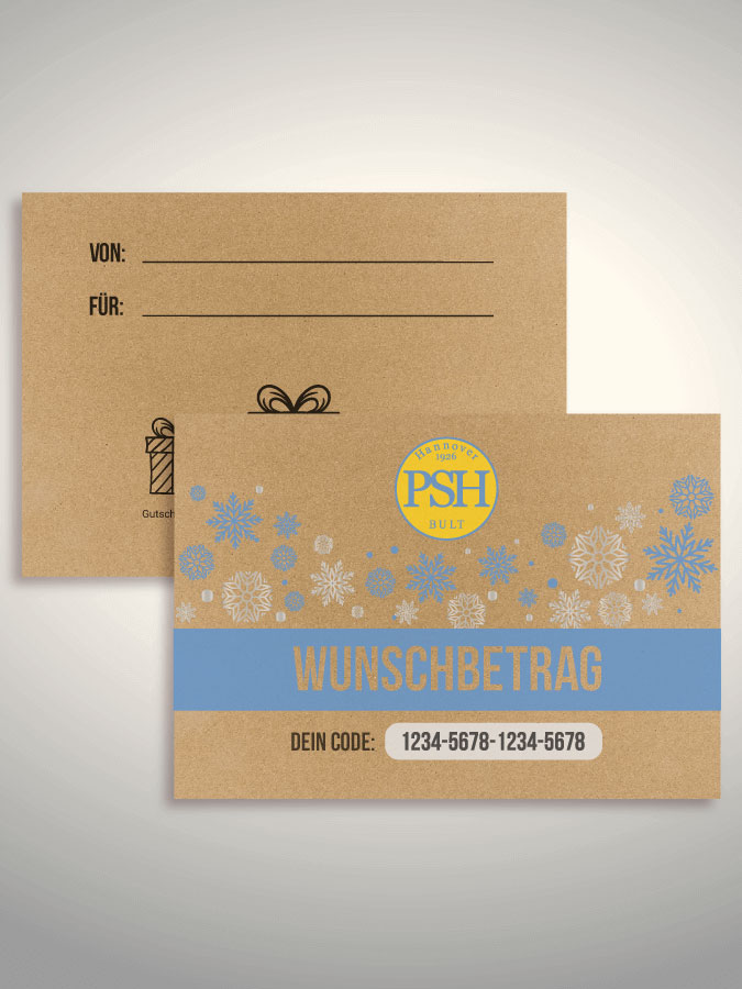 Weihnachtsgutschein per Versand (Kraftpapier)