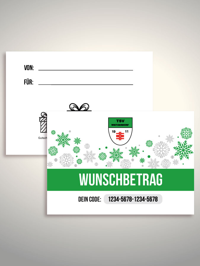 Weihnachtsgutschein per Versand (Weiß)