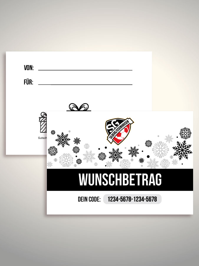 Weihnachtsgutschein per Versand (Weiß)