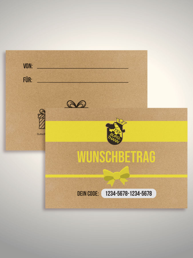 Geschenkgutschein per Versand (Kraftpapier)