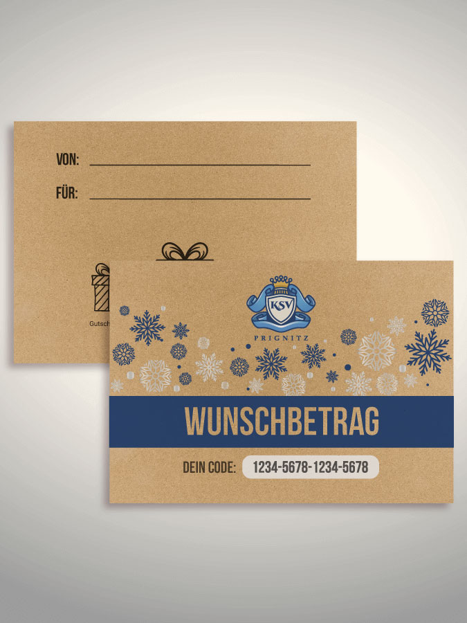 Weihnachtsgutschein per Versand (Kraftpapier)