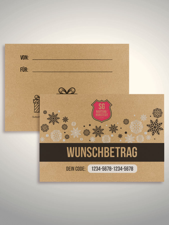 Weihnachtsgutschein per Versand (Kraftpapier)