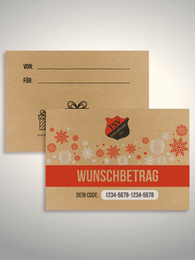 Weihnachtsgutschein per Versand (Kraftpapier)