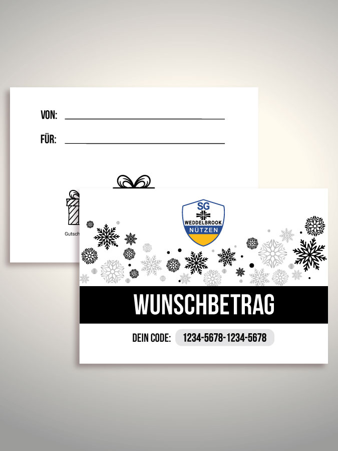 Weihnachtsgutschein per Versand (Weiß)