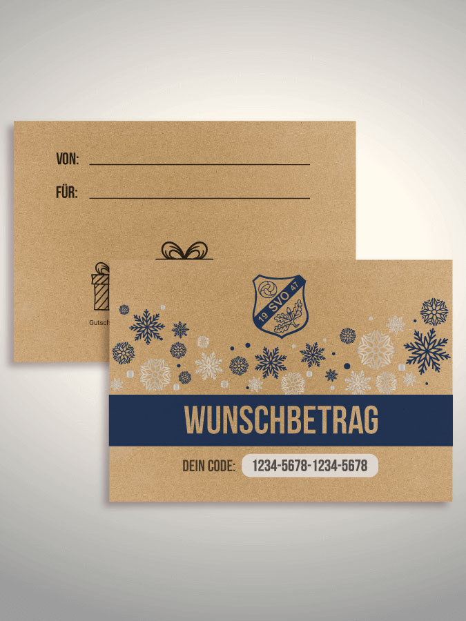 Weihnachtsgutschein per Versand (Kraftpapier)