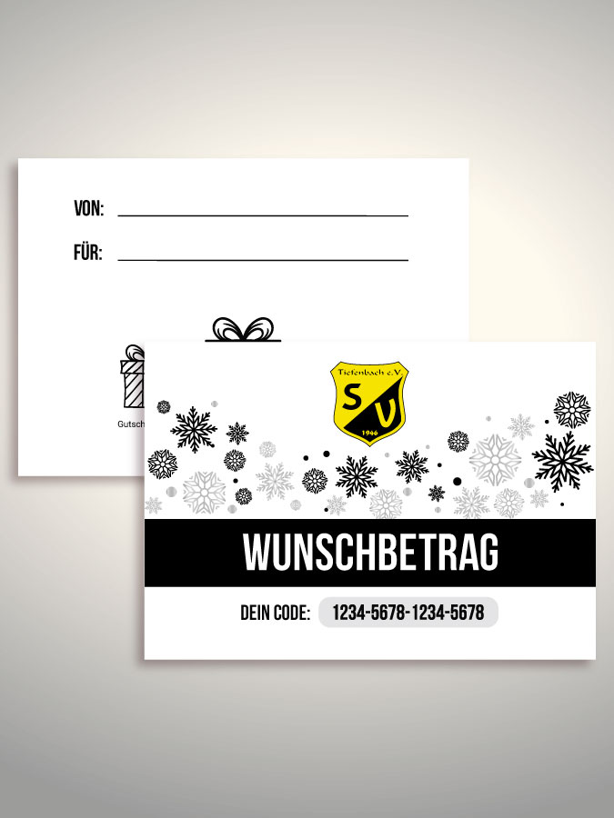 Weihnachtsgutschein per Versand (Weiß)