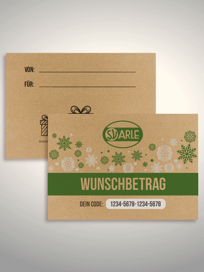 Weihnachtsgutschein per Versand (Kraftpapier)