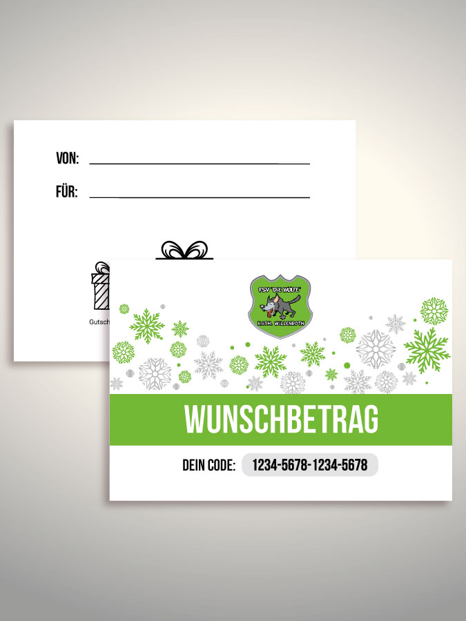 Weihnachtsgutschein per Versand (Weiß)