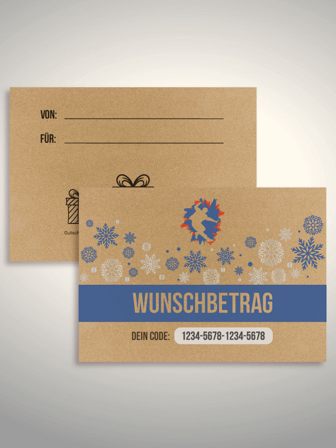 Weihnachtsgutschein per Versand (Kraftpapier)