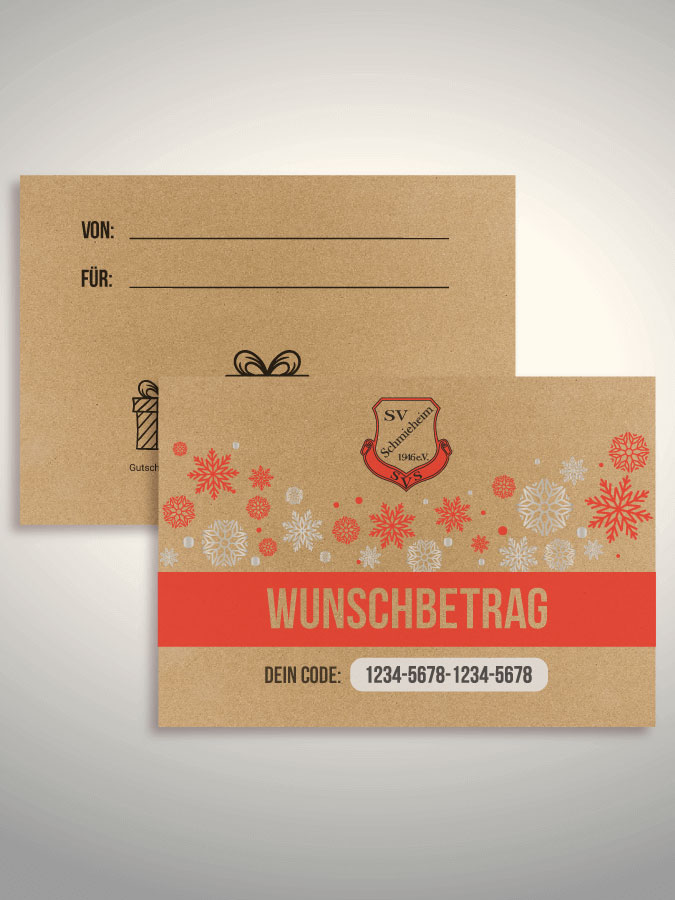 Weihnachtsgutschein per Versand (Kraftpapier)