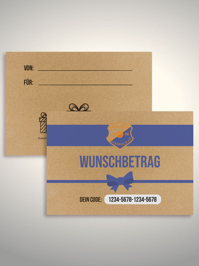 Geschenkgutschein per Versand (Kraftpapier)