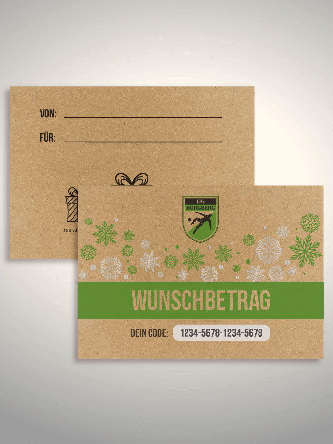 Weihnachtsgutschein per Versand (Kraftpapier)