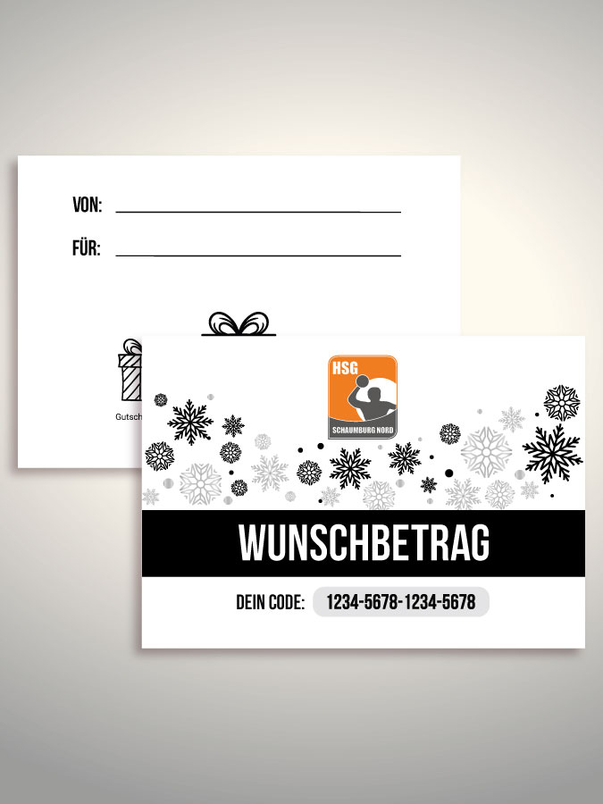 Weihnachtsgutschein per Versand (Weiß)