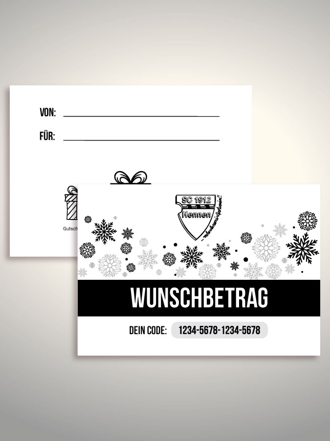 Weihnachtsgutschein per Versand (Weiß)
