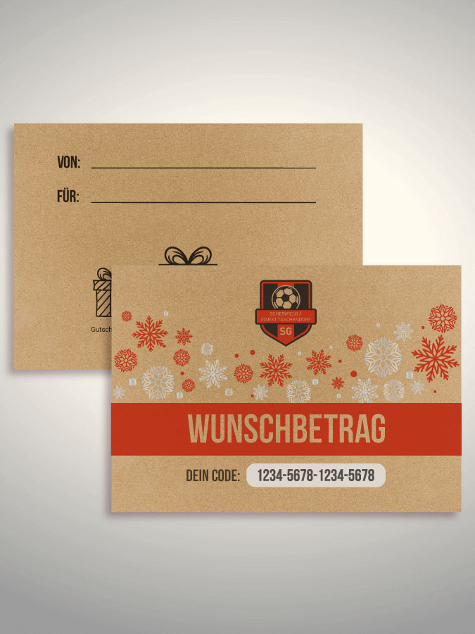 Weihnachtsgutschein per Versand (Kraftpapier)