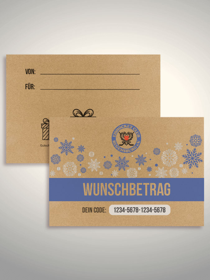 Weihnachtsgutschein per Versand (Kraftpapier)