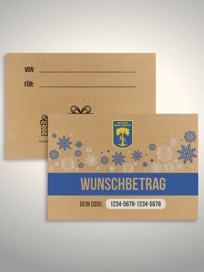 Weihnachtsgutschein per Versand (Kraftpapier)