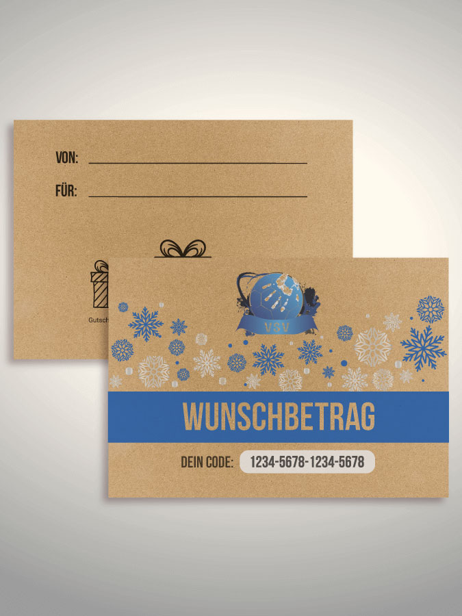 Weihnachtsgutschein per Versand (Kraftpapier)