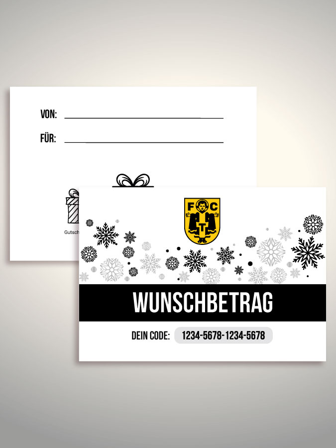 Weihnachtsgutschein per Versand (Weiß)