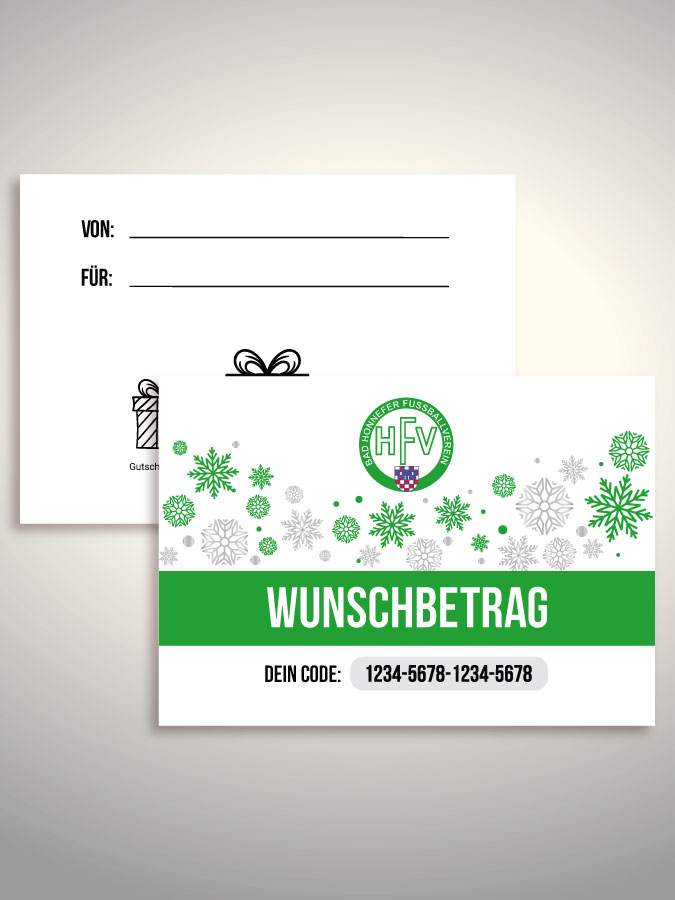 Weihnachtsgutschein per Versand (Weiß)