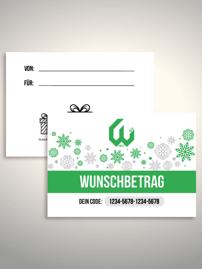Weihnachtsgutschein per Versand (Weiß)