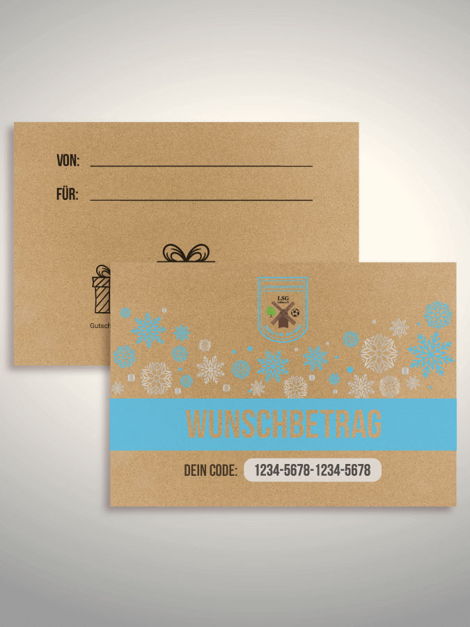 Weihnachtsgutschein per Versand (Kraftpapier)