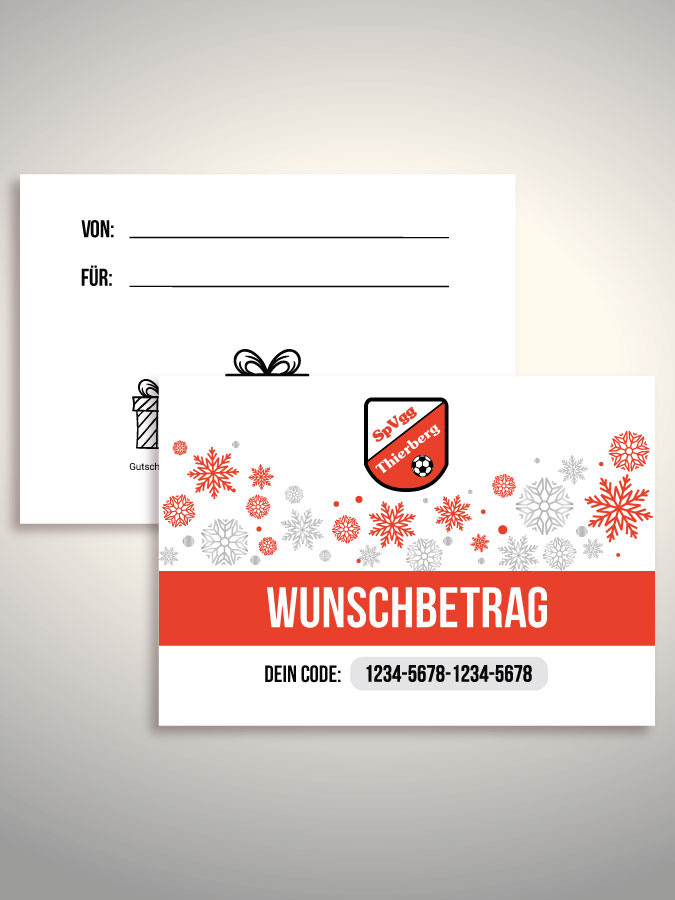 Weihnachtsgutschein per Versand (Weiß)