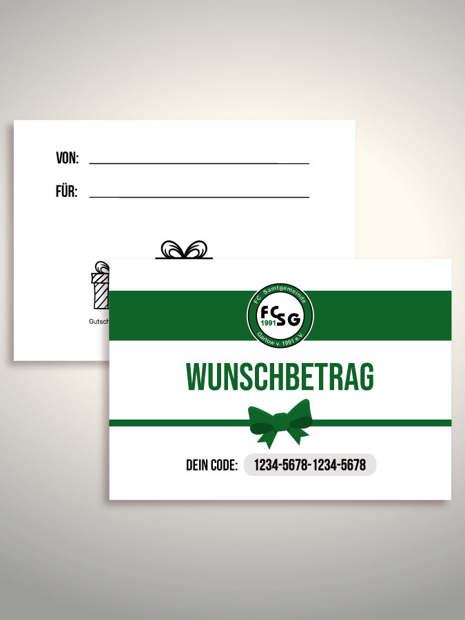 Geschenkgutschein per Versand (Weiß)