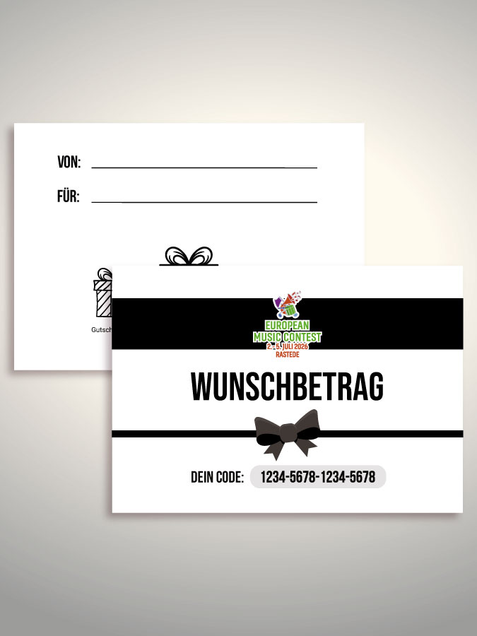 Geschenkgutschein per Versand (Weiß)