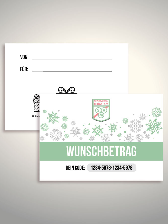 Weihnachtsgutschein per Versand (Weiß)