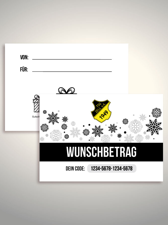 Weihnachtsgutschein per Versand (Weiß)