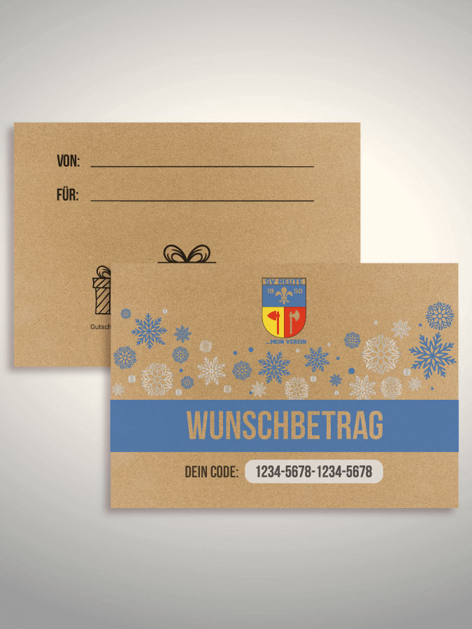 Weihnachtsgutschein per Versand (Kraftpapier)
