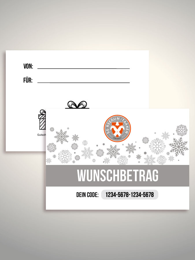 Weihnachtsgutschein per Versand (Weiß)