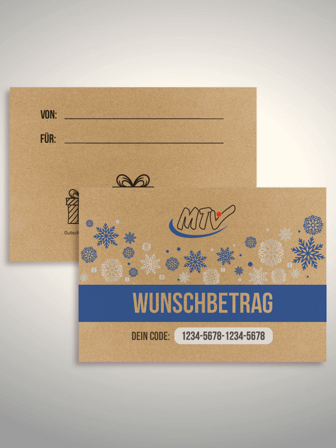 Weihnachtsgutschein per Versand (Kraftpapier)