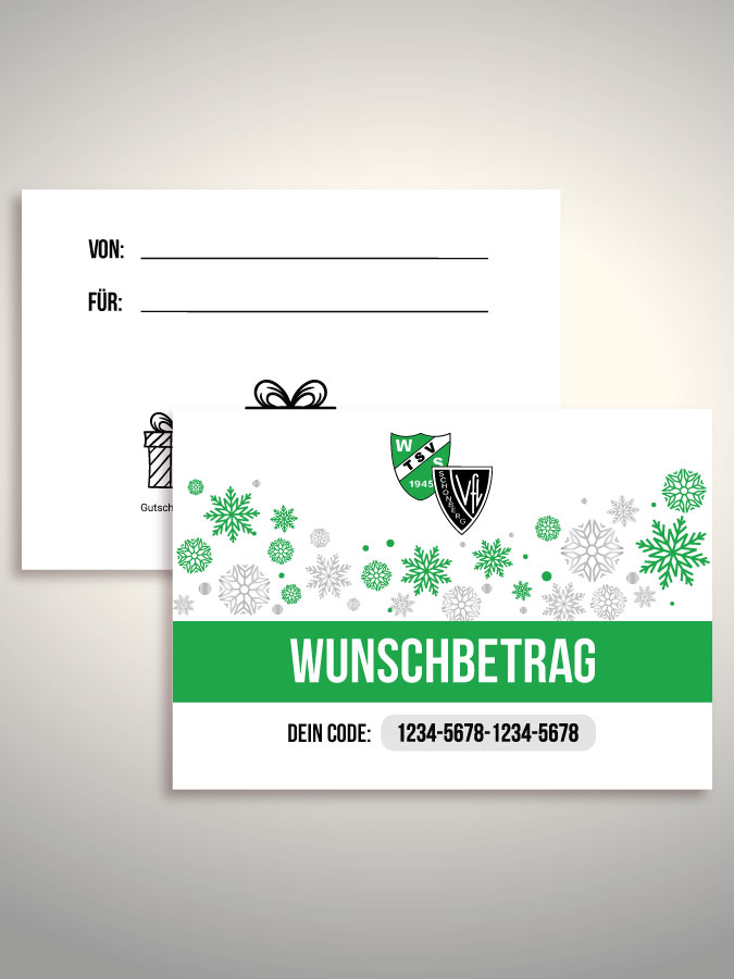 Weihnachtsgutschein per Versand (Weiß)