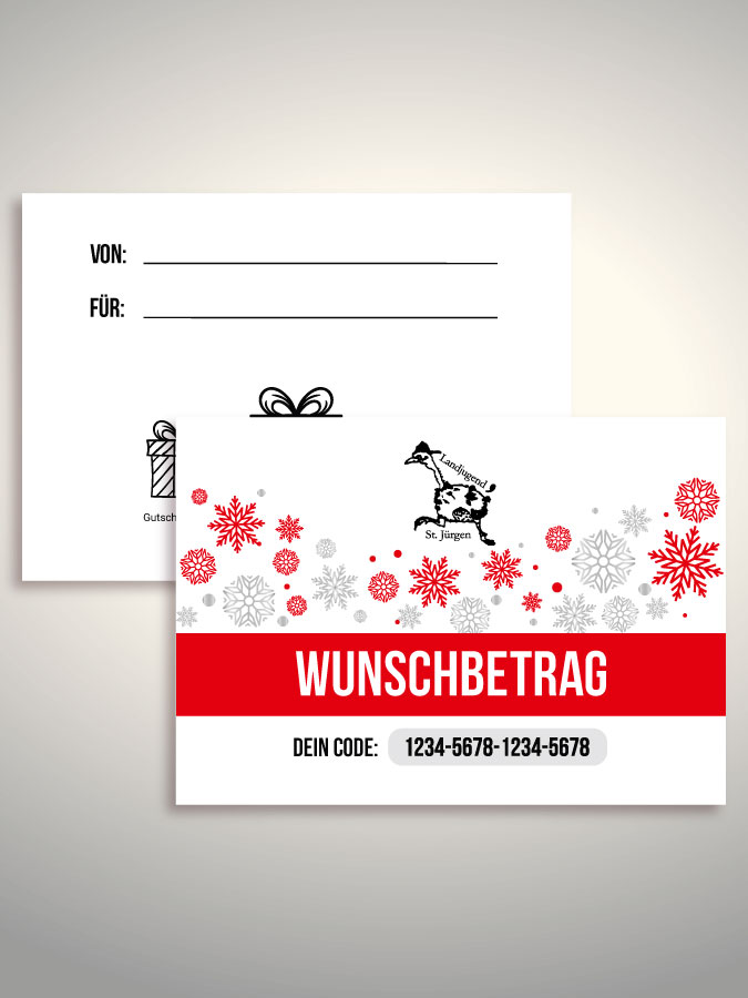 Weihnachtsgutschein per Versand (Weiß)