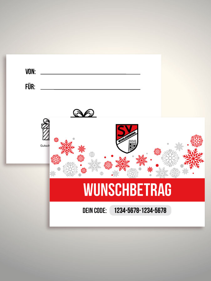 Weihnachtsgutschein per Versand (Weiß)