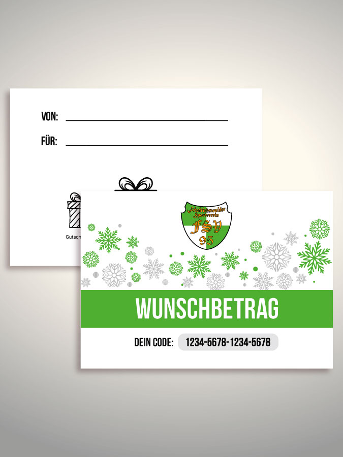 Weihnachtsgutschein per Versand (Weiß)