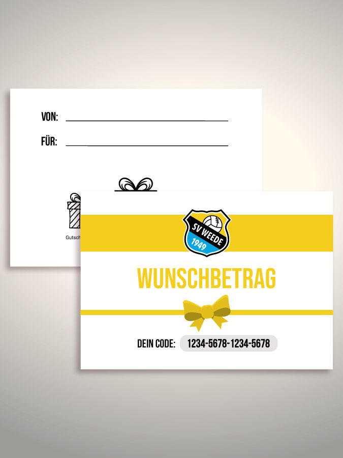 Geschenkgutschein per Versand (Weiß)
