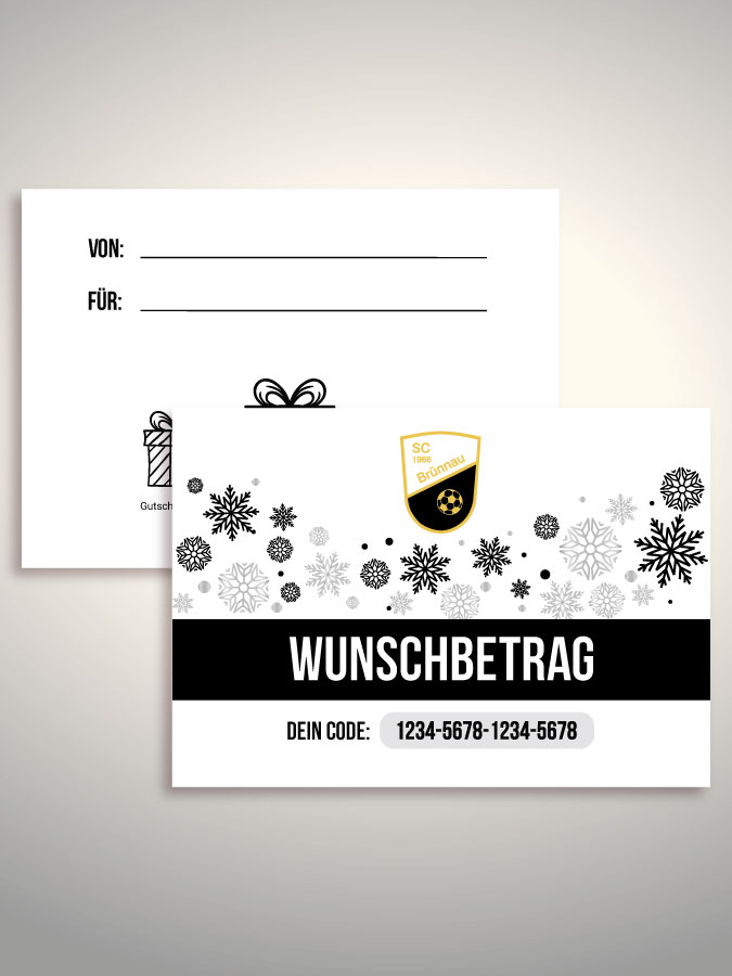 Weihnachtsgutschein per Versand (Weiß)
