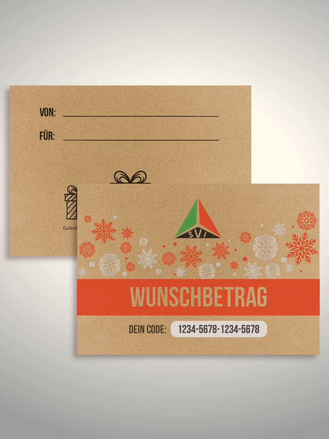 Weihnachtsgutschein per Versand (Kraftpapier)