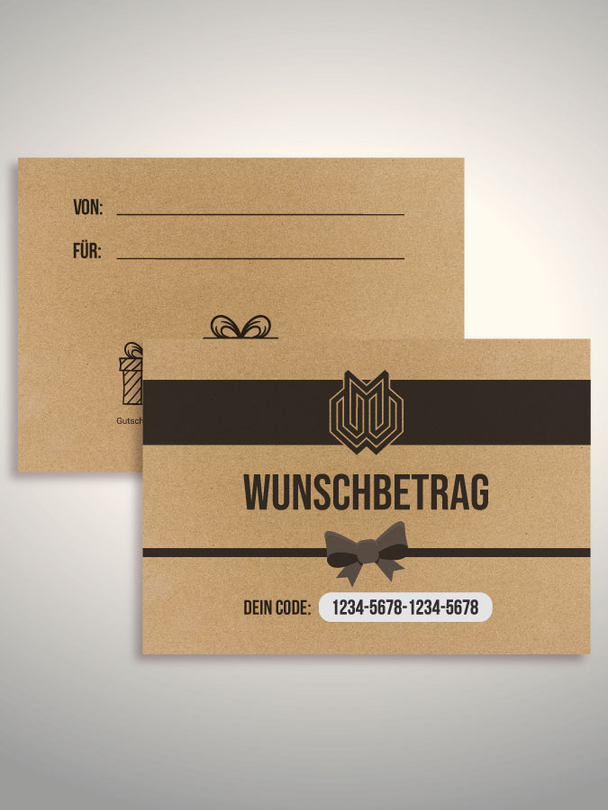Geschenkgutschein per Versand (Kraftpapier)
