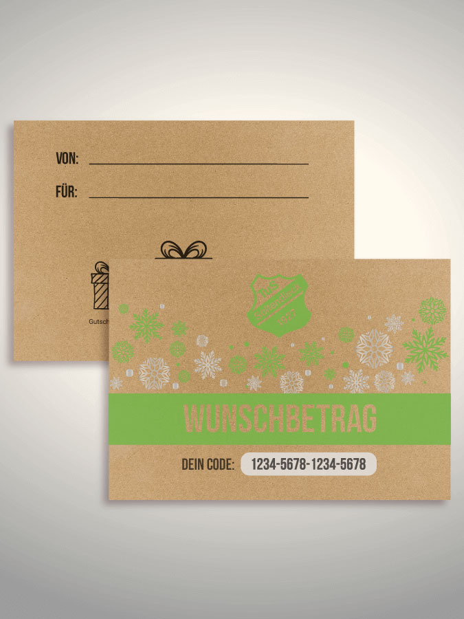 Weihnachtsgutschein per Versand (Kraftpapier)