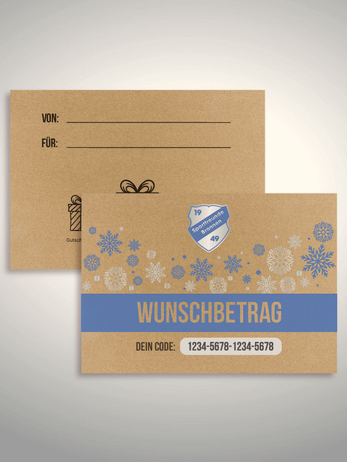 Weihnachtsgutschein per Versand (Kraftpapier)