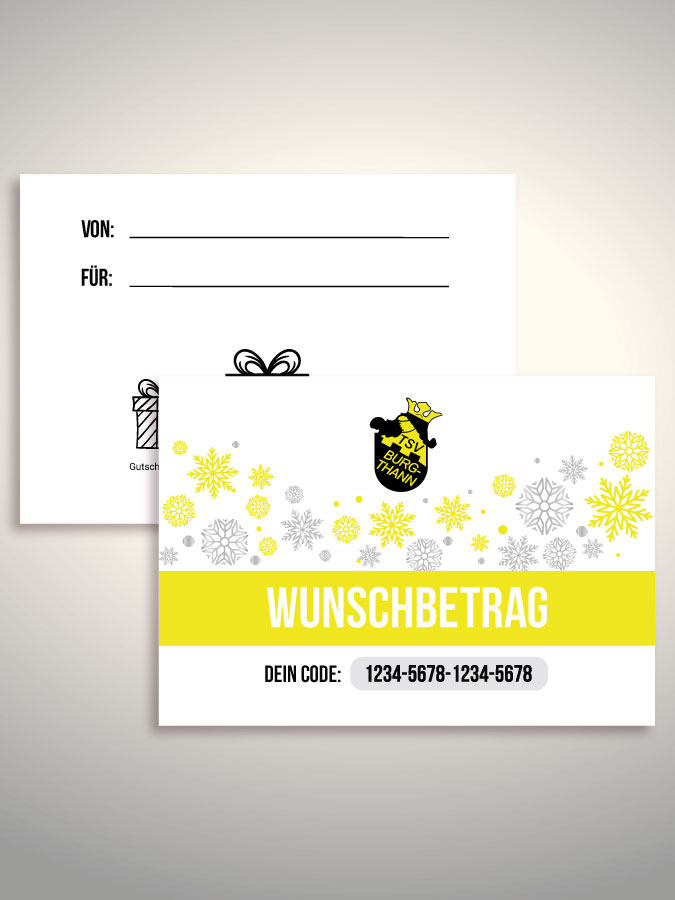 Weihnachtsgutschein per Versand (Weiß)