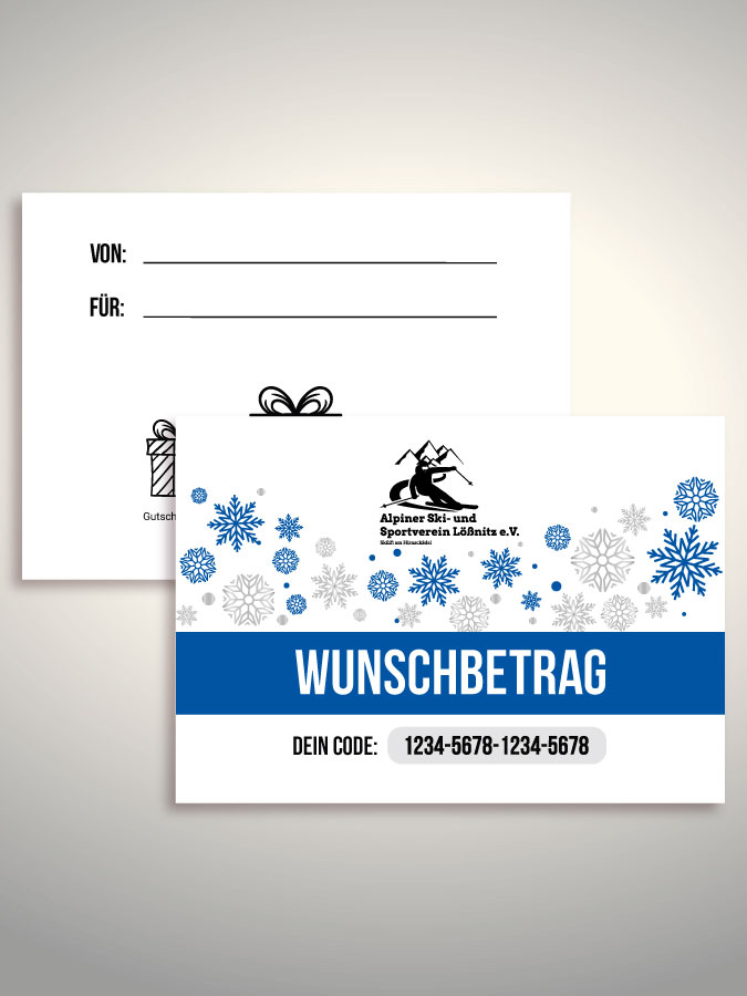 Weihnachtsgutschein per Versand (Weiß)