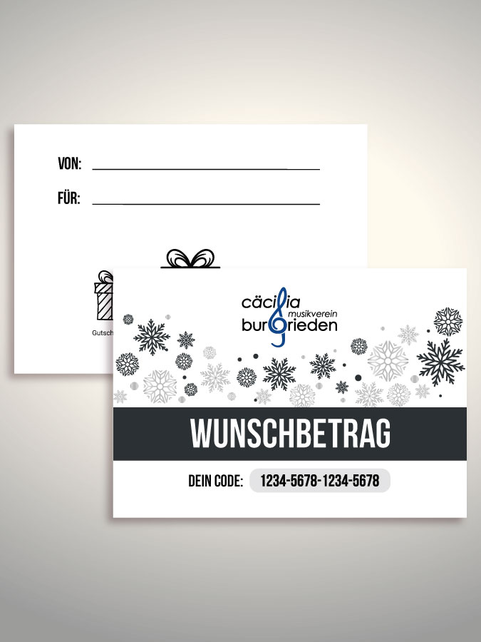 Weihnachtsgutschein per Versand (Weiß)